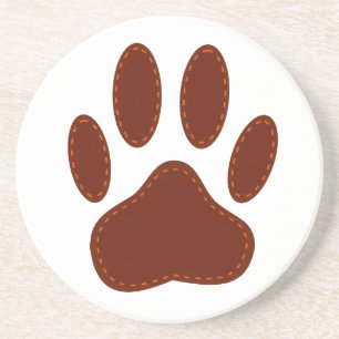 Stitched Felt Dog Paw Print Coaster