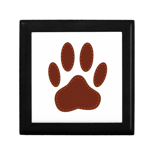 Stitched Felt Dog Paw Print Gift Box (Front)