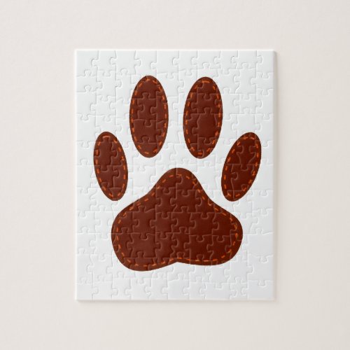 Stitched Felt Dog Paw Print Jigsaw Puzzle