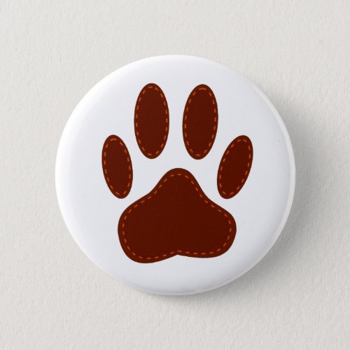 Stitched Felt Dog Paw Print Pinback Button