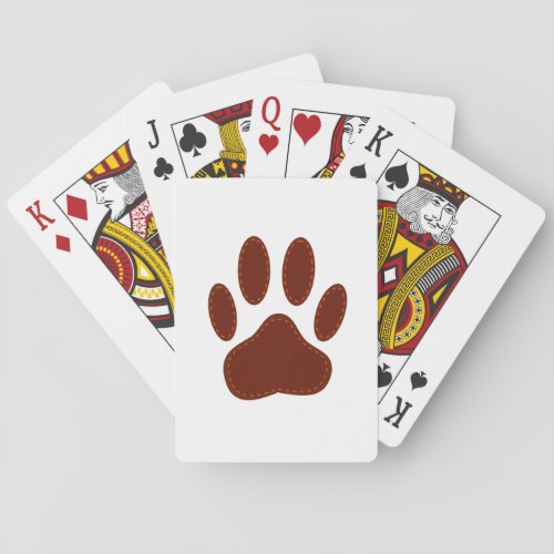 Stitched Felt Dog Paw Print Poker Cards
