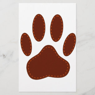 Stitched Felt Dog Paw Print Stationery