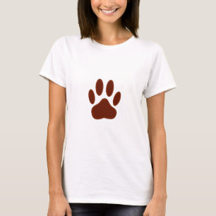 Stitched Felt Dog Paw Print T-Shirt