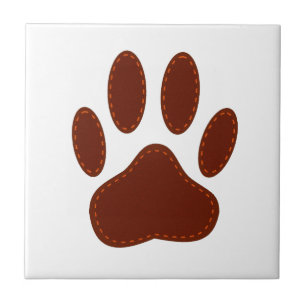 Stitched Felt Dog Paw Print Tile