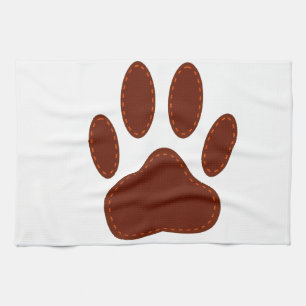 Stitched Felt Dog Paw Print Towel