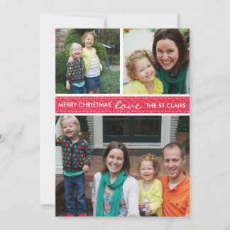 'Stitched' Holiday Photo Card