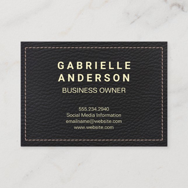Stitched Leather Business Card (Front)