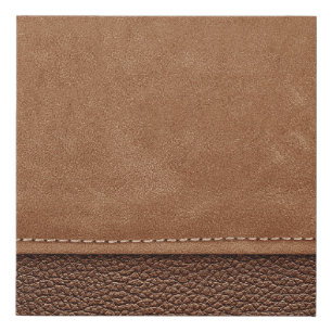 Stitched leather: gray, black background. faux canvas print
