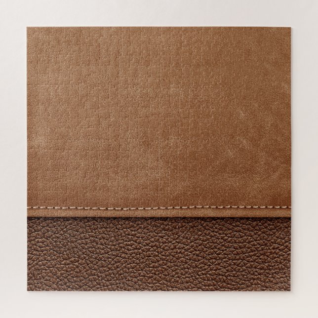 Stitched leather: gray, black background. jigsaw puzzle (Vertical)