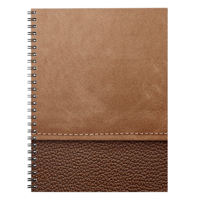 Stitched leather: gray, black background. notebook (Front)