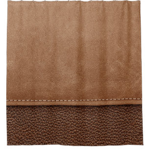 Stitched leather: gray, black background. shower curtain