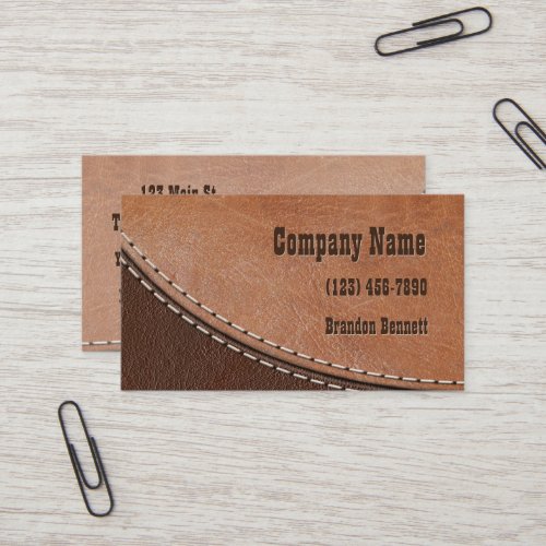 Stitched Leather Interior Design Business Card