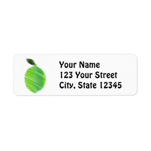 Stitched Lime Design Label