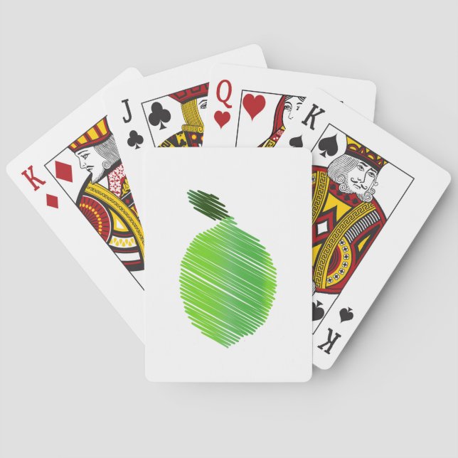 Stitched Lime Design Poker Cards (Back)