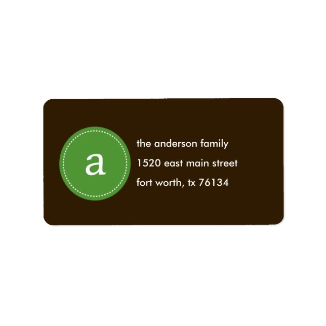 Stitched Monogram Address Label (Front)