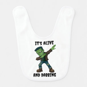 Stitched Monster is alive and dabs for Halloween Baby Bib