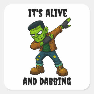 Stitched Monster is alive and dabs for Halloween Square Sticker