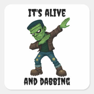 Stitched Monster is alive and dabs for Halloween Square Sticker