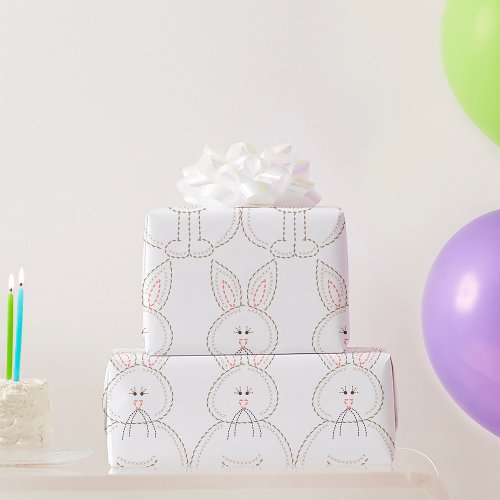 Stitched Rabbit Wrapping Paper