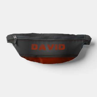 Stitched Red Leather Stripe on Black Leather Men
