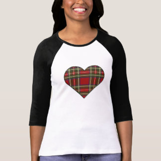 Stitched Royal Stewart Tartan Heart T-Shirt