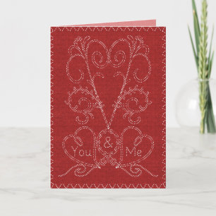 Stitched Valentine Holiday Card
