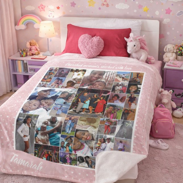 Stitched With Love: Heartfelt Keepsake in Pink Sherpa Blanket (Creator Uploaded)