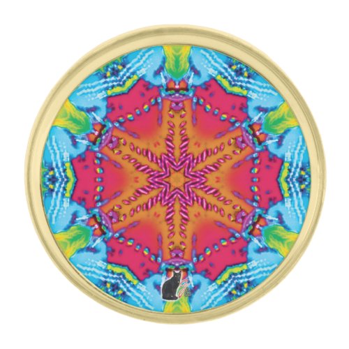 Stitches Kaleidoscope Lapel Pin