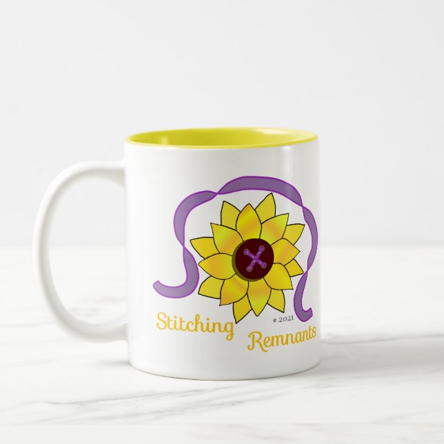 Stitching Remnants Logo 2021 Two-Tone Coffee Mug (Left)