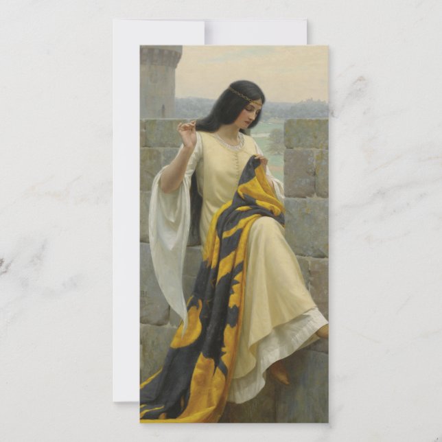Stitching the Standard Flag (Medieval Woman) Card (Front)
