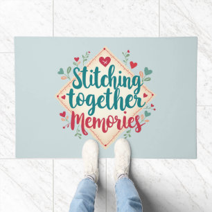 Stitching Together Memories Embroidery Art Doormat