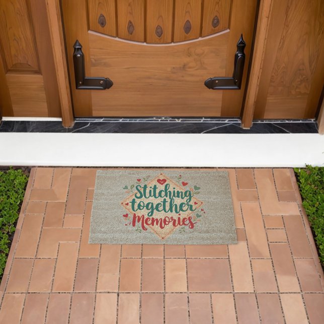 Stitching Together Memories Embroidery Art Fiber Doormat (Insitu (Outdoor))