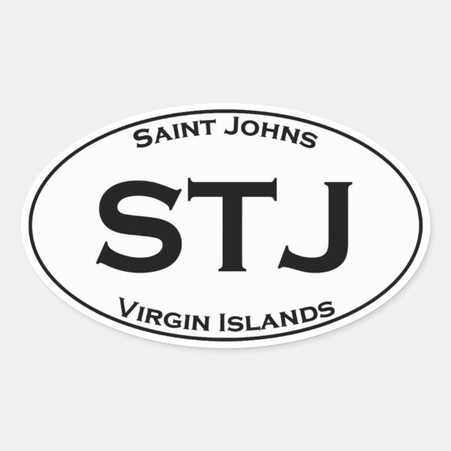 STJ - Saint Johns Virgin Islands Euro Style Oval Sticker (Front)