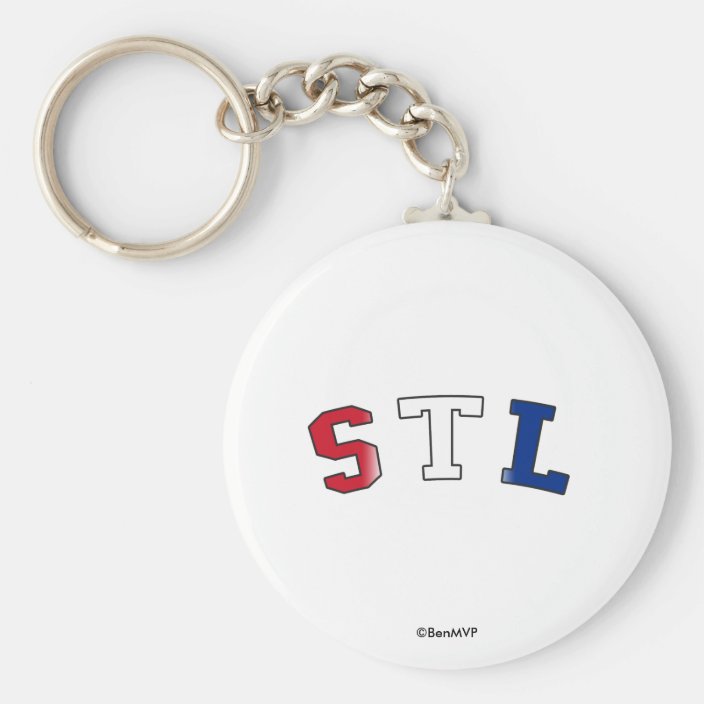 STL in Missouri State Flag Colors Key Chain