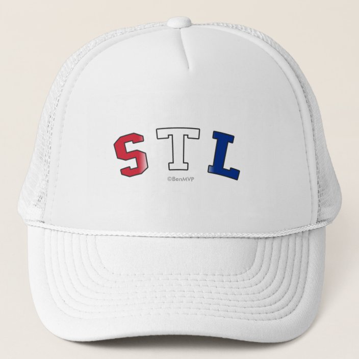 STL in Missouri State Flag Colors Trucker Hat