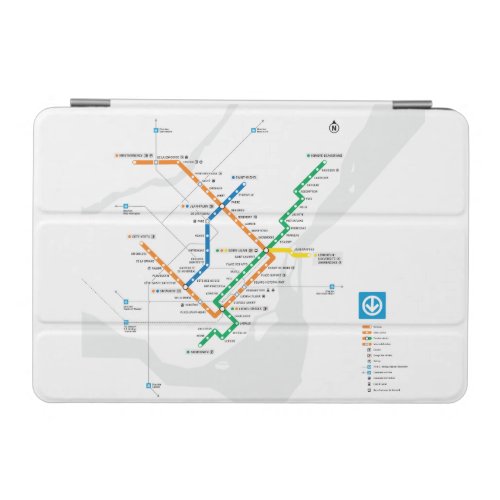 STM Montreal Metro Subway Map light white HD iPad Mini Cover
