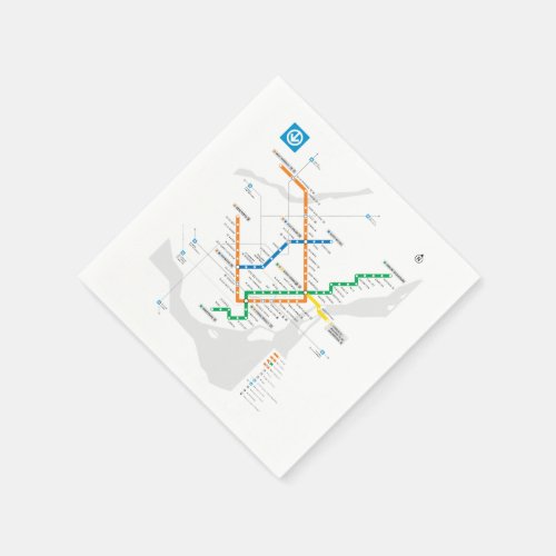 STM Montreal Metro Subway Map light white HD Napkins