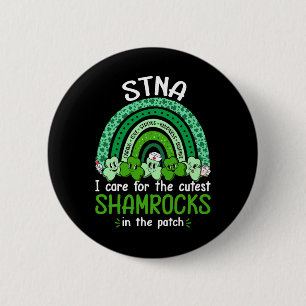 Stna Cutest Shamrocks Nurse St Patricks Day Women Button