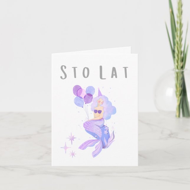 Sto lat Polish birthday nameday congratulations  Card (Front)