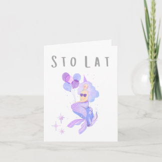 Sto lat Polish birthday nameday congratulations Card