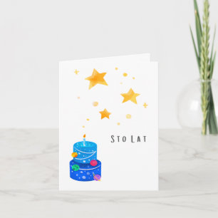 Sto lat Polish birthday nameday congratulations  Card