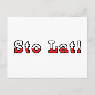 Sto Lat Polish Flag Postcard