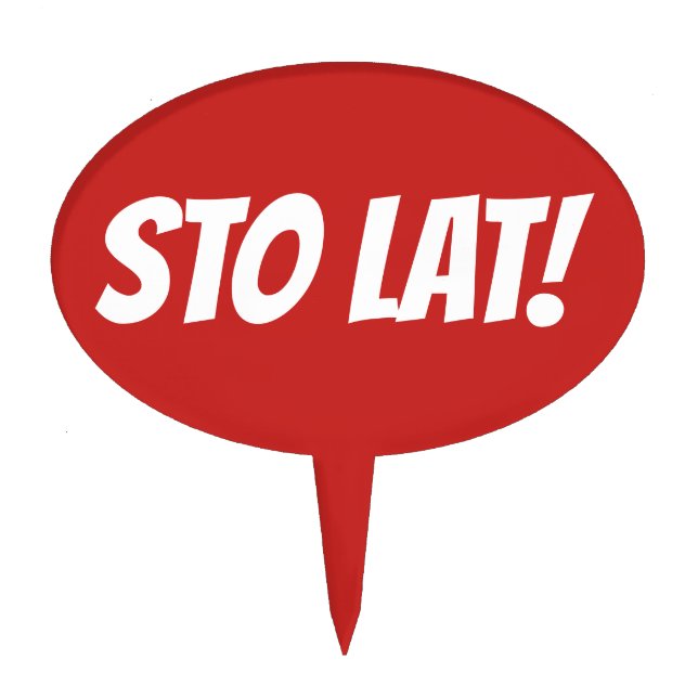 Sto Lat Polish Party Cake Topper (Front)