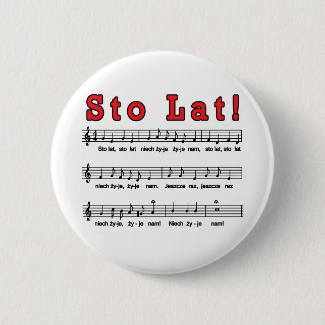 Sto Lat! Song Button (Front)