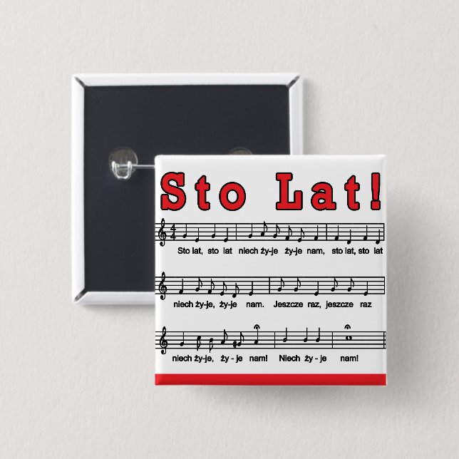 Sto Lat! Song Button (Front & Back)