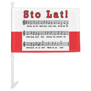 Sto Lat! Song Car Flag