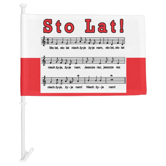 Sto Lat! Song Car Flag (Front)