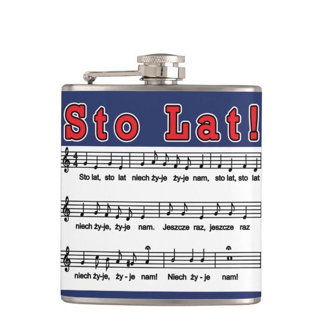 Sto Lat! Song Flask (Front)