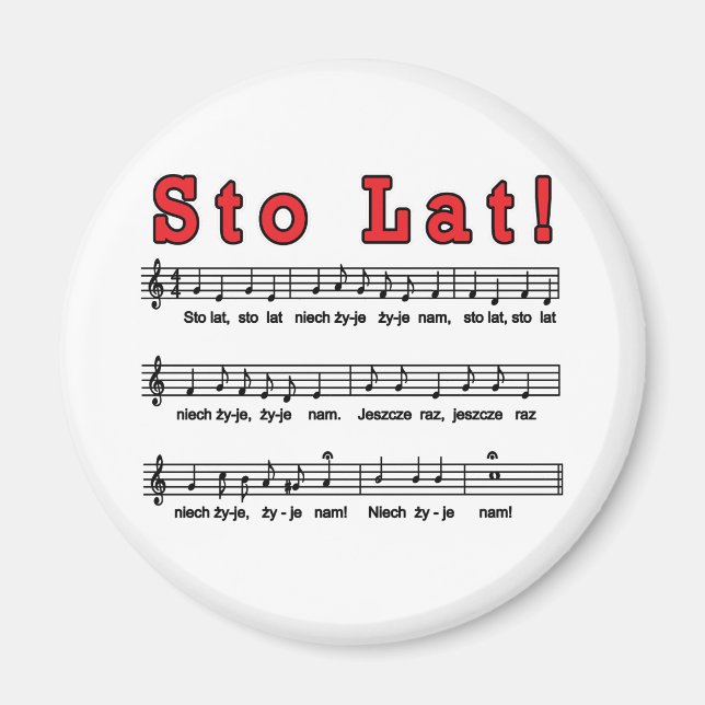 Sto Lat! Song Magnet (Front)