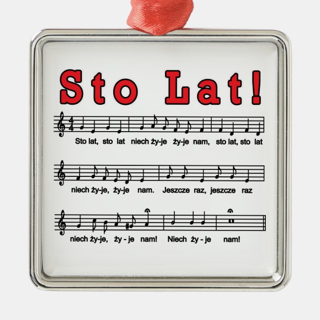 Sto Lat! Song Metal Ornament (Front)